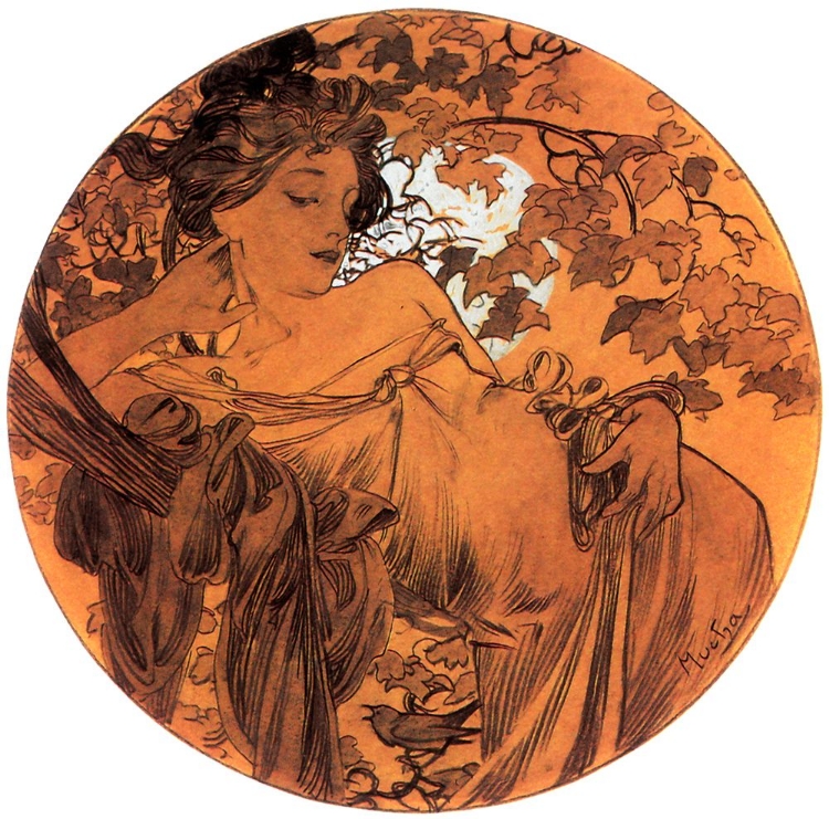 Picture of MUCHA AUTUMN MEDALLION