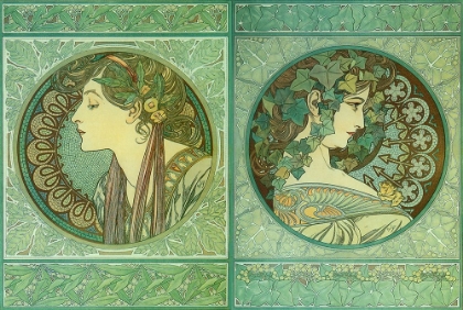 Picture of MUCHA GREEN MEDALLIONS