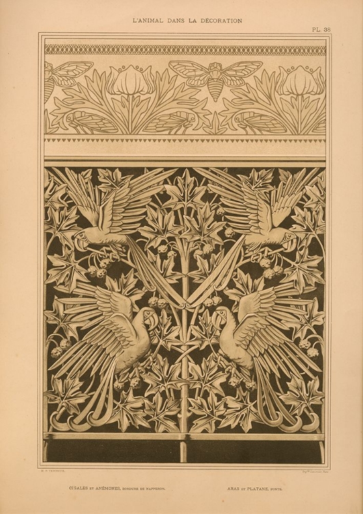 Picture of PLATE 38 - CIGALES ET ANEMONES. BORDURE DE NAPPERON.