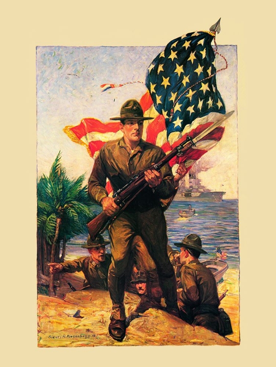 Picture of MURAL FLAG MARINES
