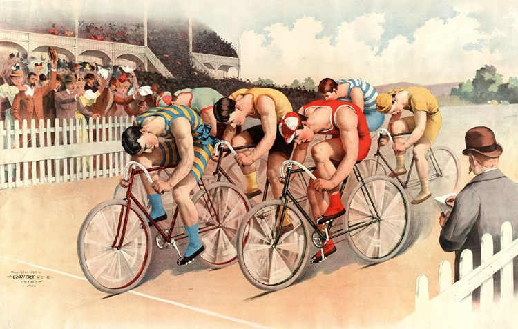 Picture of BICYCLE RACE SCENE-1895