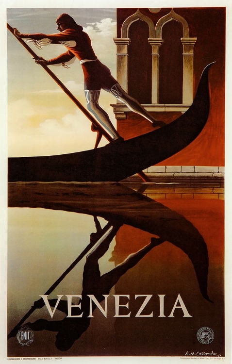 Picture of VENEZIA VENICE MAN ROWING GONDOLA