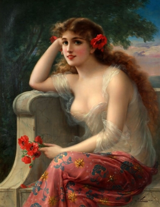 Picture of EMILE VERNON - GIRL WITH A POPPY