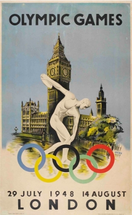 Picture of OFFICIAL POSTER FOR LONDON OLYMPIC GAMES 1948 WALTER HERZ
