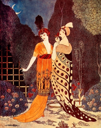 Picture of BARBIER TWO LADIES UNDER THE CRESCENT MOON