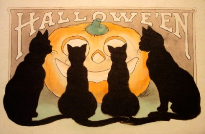Picture of HALLOWEEN BLACK CATS PUMPKIN.TIF