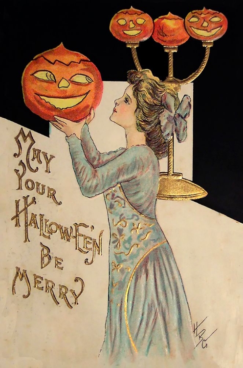 Picture of HALLOWEEN GIRL HOLDING PUMPKIN.TIF