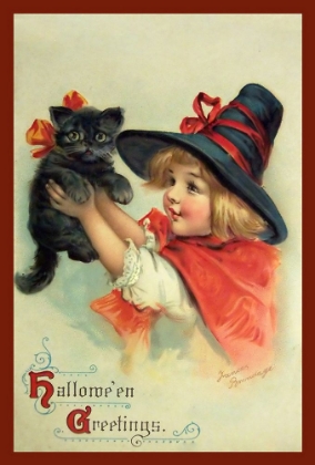 Picture of LITTLE WITCH AND HALLOWEEN KITTY.TIF