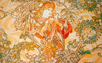 Picture of MUCHA WOMAN WITH DAISY ARCHIVAL VERS