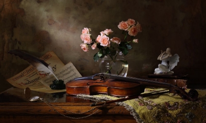 Picture of STILL LIFE WITH VIOLIN AND ROSES