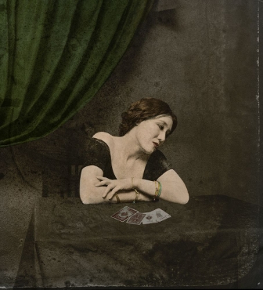 Picture of PHOTOGRAPHER UNKNOWN QA CARD-DIVINING VICTORIAN LADYQ