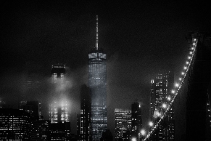 Picture of NIGHT CITYSCAPE FROM THE BROOKLYN BRIDGE