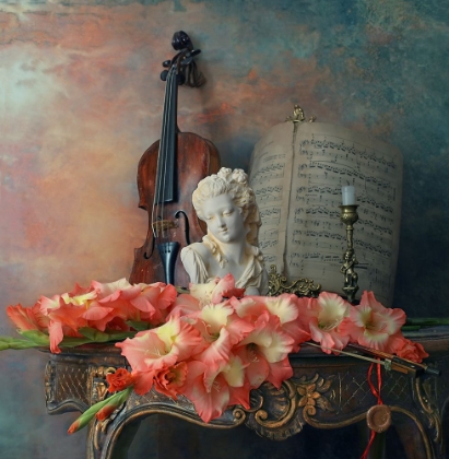 Picture of STILL LIFE WITH VIOLIN AND FLOWERS