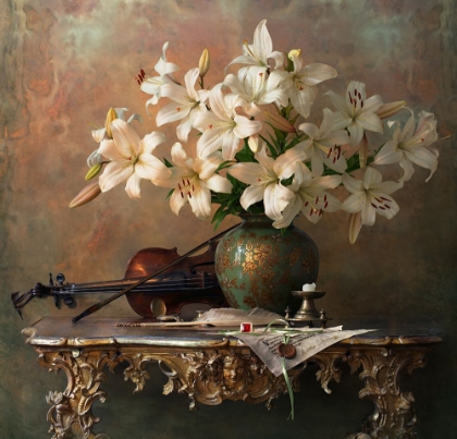 Picture of STILL LIFE WITH VIOLIN AND LILIES