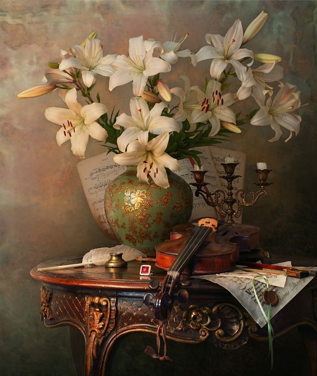 Picture of STILL LIFE WITH VIOLIN AND LILIES
