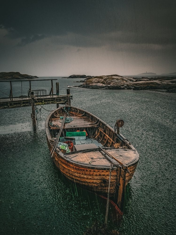 Picture of OLD FISHINGBOAT IN THE RAIN