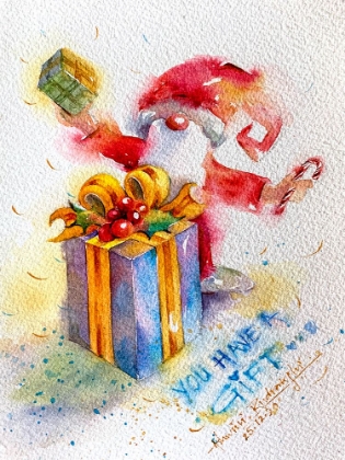 Picture of SANTA WITH GIFT