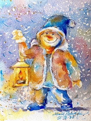 Picture of SNOWMAN WITH LANTERN