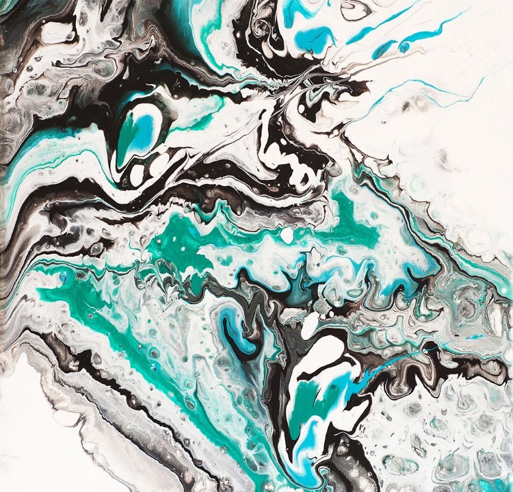 Picture of FLUID ACRYLIC ON EMERALD WAVES 1