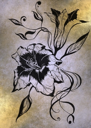 Picture of INK DRAWING LILY ELEGANCE