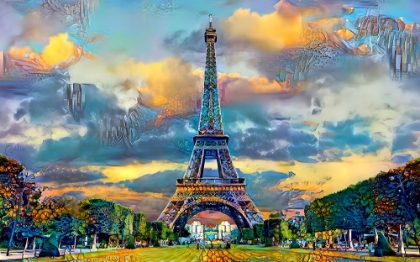 Picture of PARIS FRANCE EIFFEL TOWER FROM CHAMP DE MARS