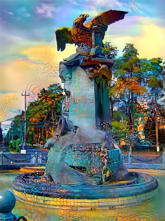 Picture of TOLUCA MEXIO FOUNTAIN EAGLE-FIRMADO