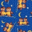 Picture of CUTE BABY OWLS STARRY NIGHT PATTERN