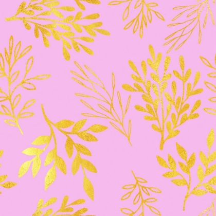 Picture of GOLDEN LEAVES ON PINK PATTERN