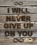 Picture of I WILL NEVER GIVE UP ON YOU
