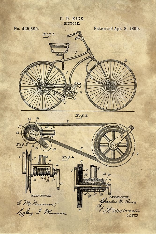 Picture of BICYCLE BLUEPRINT INDUSTRIAL FARMHOUSE