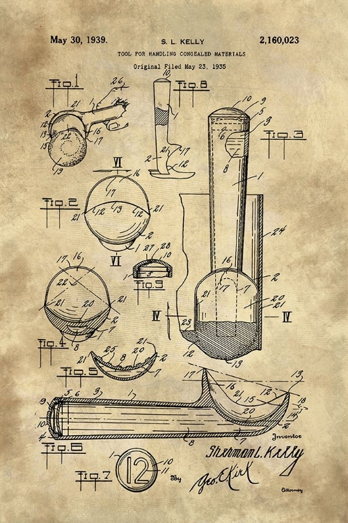 Picture of ICE CREAM SCOOP BLUEPRINT - INDUSTRIAL FARMHOUSE