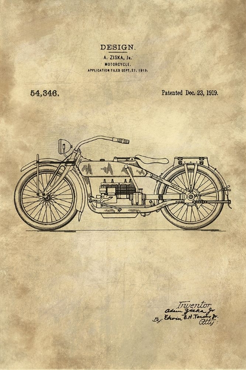 Picture of MOTORCYCLE BLUEPRINT INDUSTRIAL FARMHOUSE