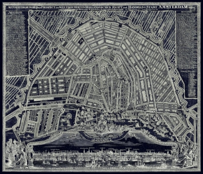 Picture of BLUEPRINT MAP OF AMSTERDAM 1727