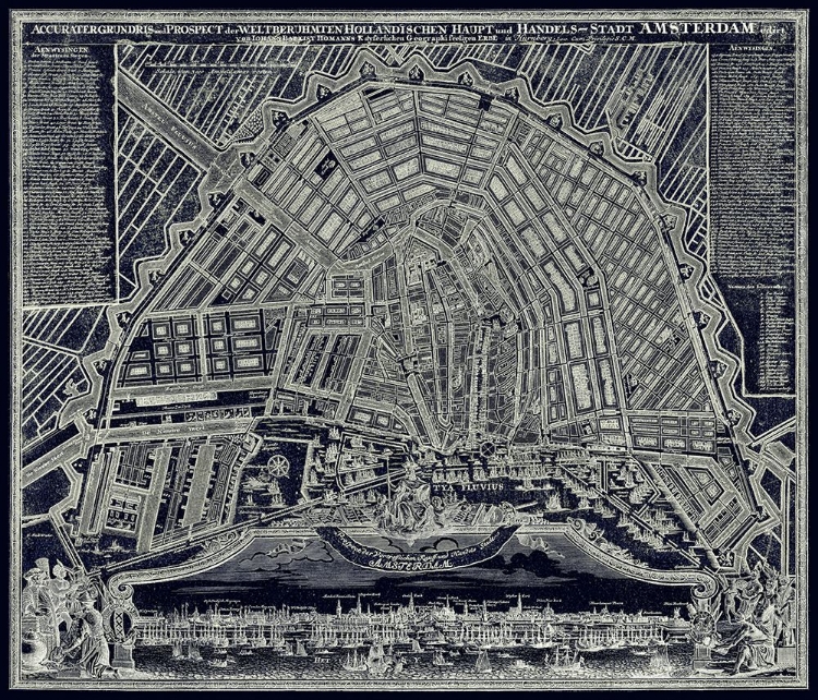 Picture of BLUEPRINT MAP OF AMSTERDAM 1727