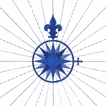 Picture of FRENCH BLUE COMPASS ROSE FROM 1543