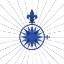 Picture of FRENCH BLUE COMPASS ROSE FROM 1543