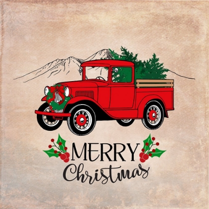 Picture of RED FORD CHRISTMAS TRUCK