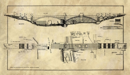 Picture of GEORGE WASHINGTON BRIDGE BLUEPRINT INDUSTRIAL FARMHOUSE