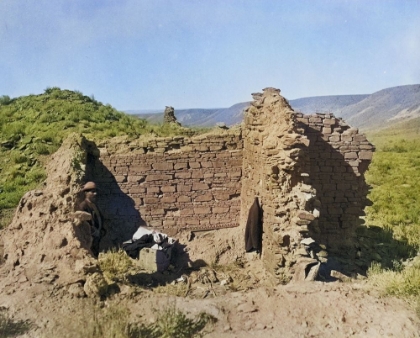 Picture of RUINS IN ANCIENT PUEBLO OF SAN JUAN-NEW MEXICO COLOR