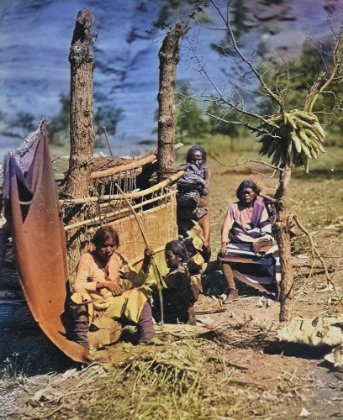 Picture of ABORIGINAL LIFE AMONG THE NAVAJOE INDIANS. NEAR OLD FORT DEFIANCE-NEW MEXICO COLOR
