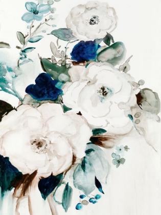 Picture of WHITE AND BLUE PEONIES 