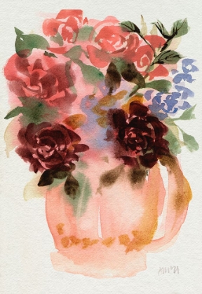 Picture of MAUVE BOUQUET IN TEAPOT I