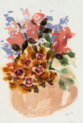 Picture of MAUVE BOUQUET IN TEAPOT II
