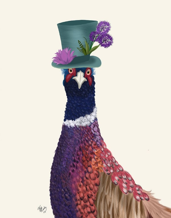 Picture of PHEASANT IN BLUE HAT