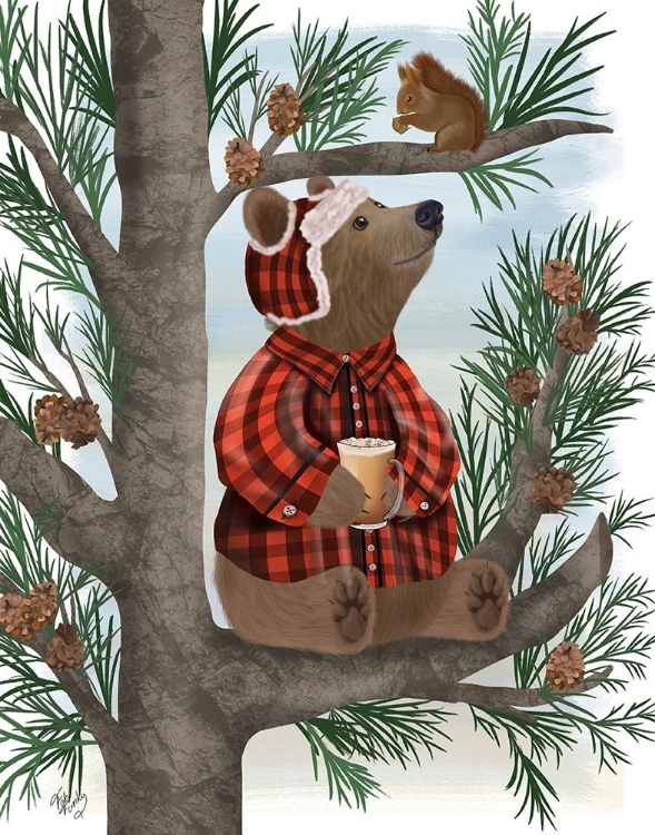 Picture of LUMBERJACK BEAR PINE TREE COFFEE BREAK