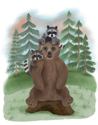 Picture of BEAR AND RACCOON FRIENDS