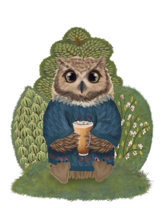 Picture of LATTE OWL IN SWEATER