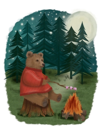 Picture of BEAR ROASTING MARSHMALLOWS