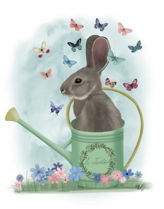 Picture of BUNNY WATERING CAN AND BUTTERFLIES