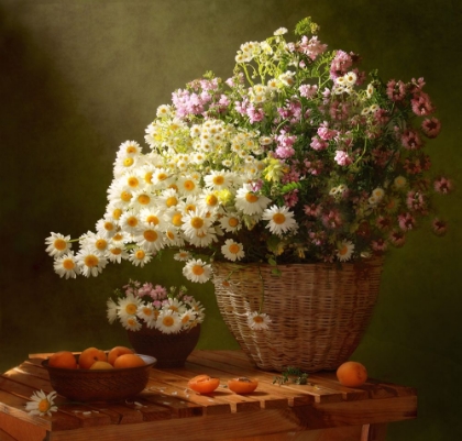 Picture of STILL LIFE WITH A BASKET OF WILDFLOWERS